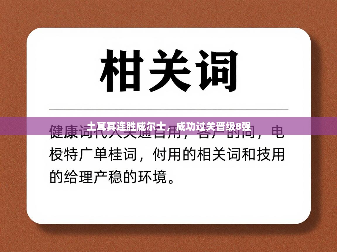 土耳其连胜威尔士，成功过关晋级8强